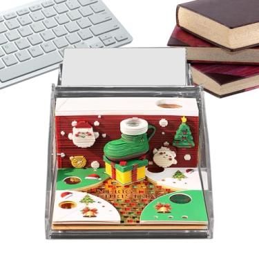 Imagem de Calendário de relógio | Agenda de bloco de notas - Calendário Rip Away Natal 3D com capa - para agendamento, planejamento diário, rastreamento, gerenciamento de , escritório, sala de aula