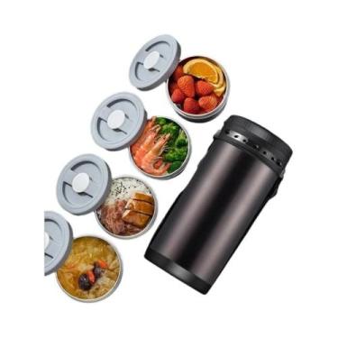 Imagem de Marmita Térmica Portátil De Aço Inoxidável Com Bolsa Para Almoço, Reci