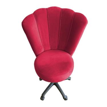 Imagem de Cadeira Mocho Para Estética Escritório Recepção Veludo Vermelho Sj Móveis E Decoração