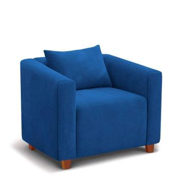 Imagem de Poltrona Decorativa Helena Suede Azul Marinho - Inova Decorações