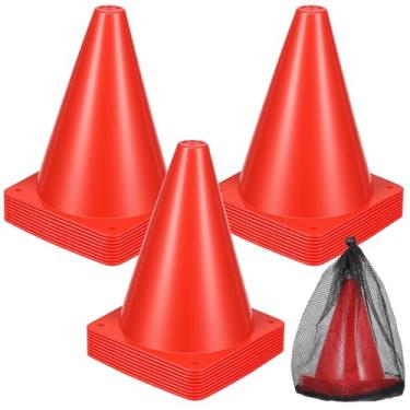 Imagem de mekueeex Pacote com 30 mini cones de trânsito de plástico de 17,8 cm para futebol, patinação, futebol, basquete, jogos internos e externos, equipamentos de prática esportiva