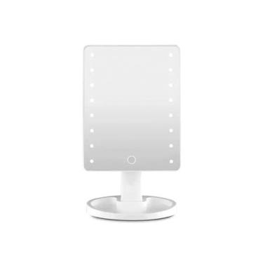 Imagem de Espelho Led Emoldurado Maquiagem Mesa Retangular - Kit Girl