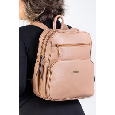 Imagem de Mochila feminina de couro liso Zaya