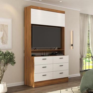 Imagem de Estante para Tv até 42 Polegadas 204,5cmx120cm Viena 1 Porta 6 Gavetas