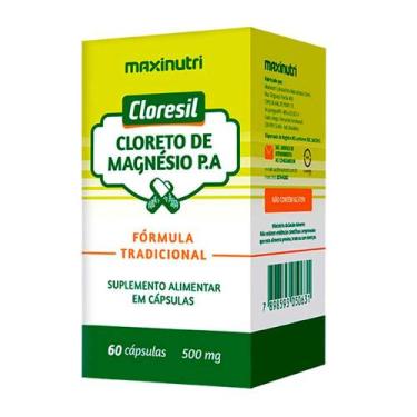 Imagem de Cloresil Cloreto de Magnésio P.A 500mg 60 Cápsulas Maxinutri