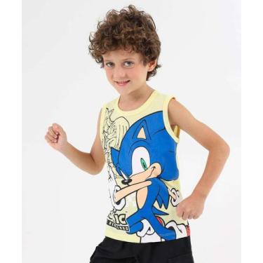 Imagem de Regata Infantil Sonic Tam 4 a 10 Amarelo-42055, Amarelo, 4