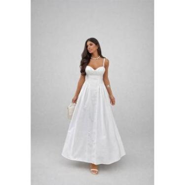 Imagem de Vestido Longo D Bell Outlet Fashion rincesa Branco-Feminino