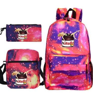 Imagem de Conjunto de mochilas escolares Nutellaes Backpack Messenger - yiweisai