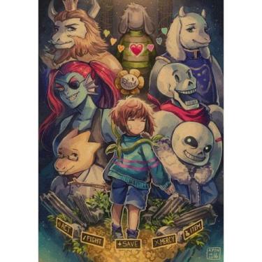 Imagem de Pôster, arte de parede, pintura decorativa, Undertales, anime retrô - 