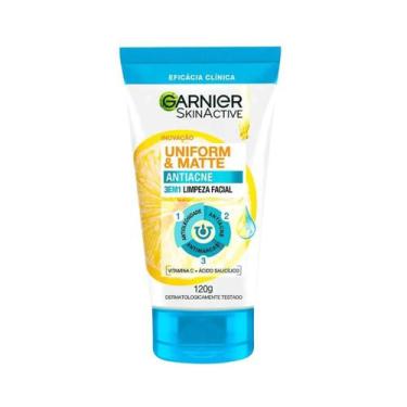 Imagem de Esfoliante Garnier Uniform & Matte Antiacne 3 em 1 Limpeza Facial 120g