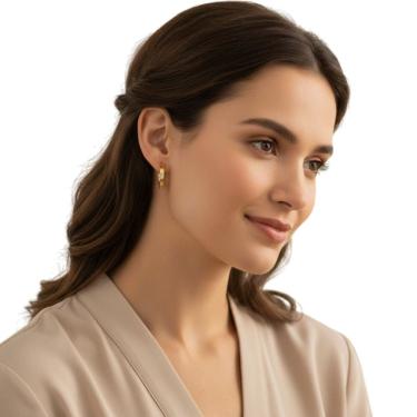 Imagem de Brinco Feminino Argola Banhado a Ouro Semi Jóia Juliana Prado 38861