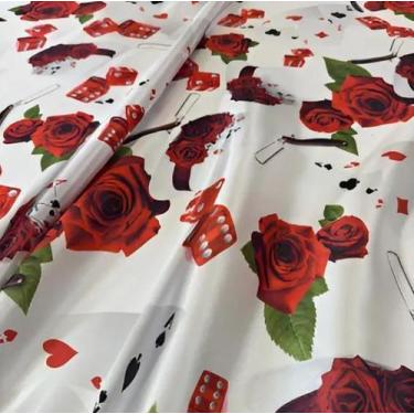 Imagem de Tecido Cetim Estampado Digital Maria Navalha 2 M X1,5 + Mimo - TRAMA &