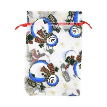 Imagem de Grandes Sacolas De Organza De Natal 10pcs Embalagem Para Presentes Com