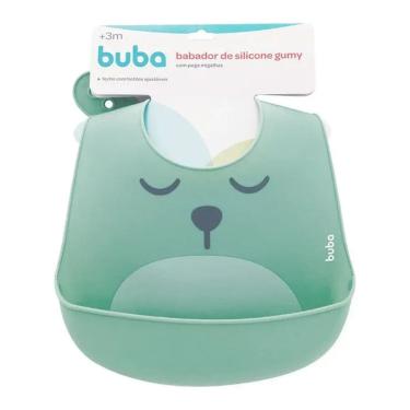 Imagem de Babador Silicone Buba Impermeável Pega Migalhas Gumy Verde