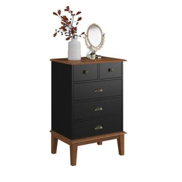Imagem de Cômoda 5 Gavetas - Apaixone&Decore, Preto