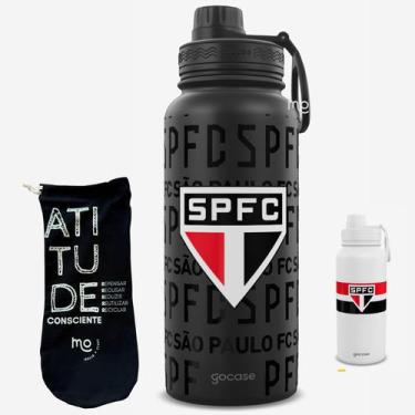 Imagem de KIT Garrafa Térmica Gocase Fresh 950ml Oficial do São Paulo com Eco Sa