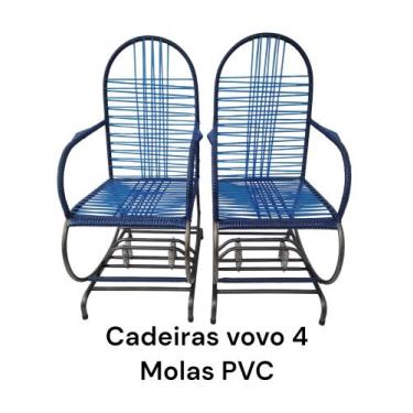 Imagem de Kit 2 unidades cadeira da vovo 4 molas pvc espaguete - LAFELI CADEIRAS