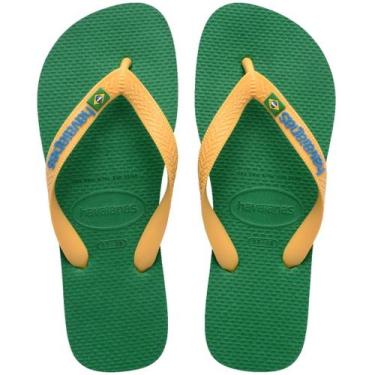 Imagem de Havaianas Chinelos Brasil Logo adulto, VERDE/AMARELO, 41/42