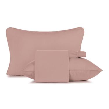 Imagem de Jogo De Cama King 4 Peças Altenburg Malha Fio Penteado Rosê