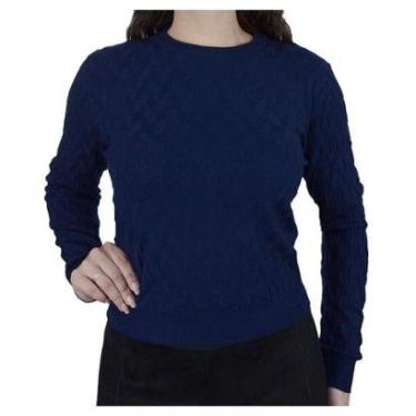 Imagem de Blusa Feminina Facinelli By Mooncity Tricot Marinho - 651207-Feminino