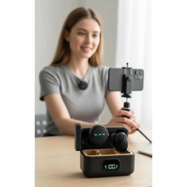 Imagem de Microfone Lapela Sem Fio Tipo C P/ Android & iPhone - Cancel - Congrat