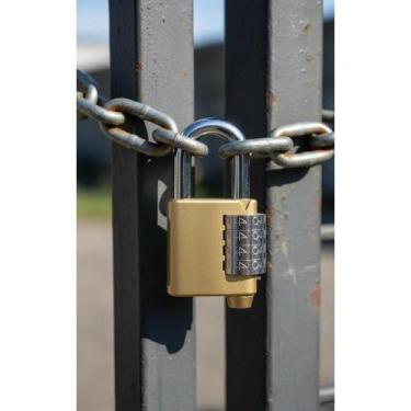 Imagem de Cadeado Segredo 40mm p/ Portão, Mala, Armário  Latonado - Congratulati