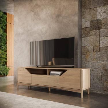 Imagem de Rack Bancada TV até 80" 3310U Nest Madeira Maciça 2 Portas e 1 Gaveta Tauari Finestra