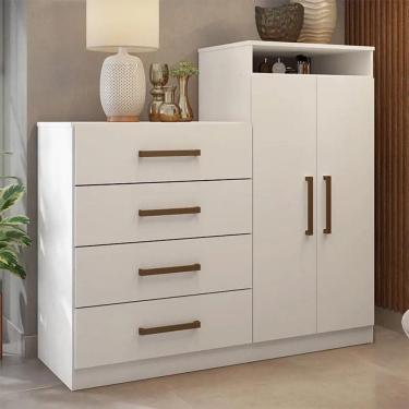 Imagem de Comoda Aurea 4 Gavetas e 2 Portas com Nicho 4290 Demobile