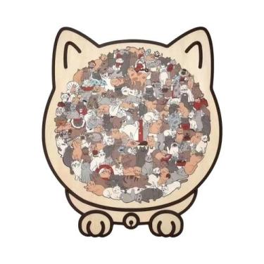 Imagem de Quebra-Cabeça De Madeira Para Adultos Com Formas De Animais Fofos, Pre