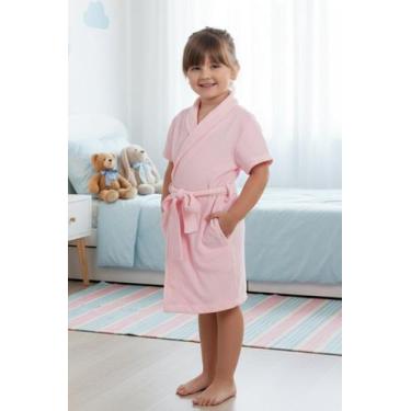Imagem de Roupão Infantil Atoalhado - Sogni Belli, Rosa, 10
