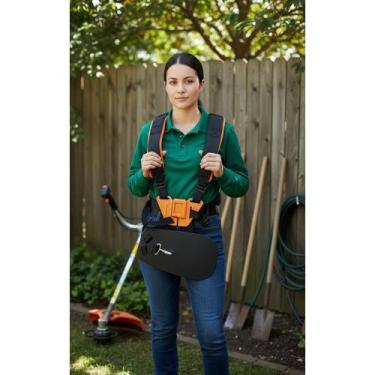 Imagem de Cinto Duplo Roçadeira Conforto Máximo Preto/Laranja - Congratulations 