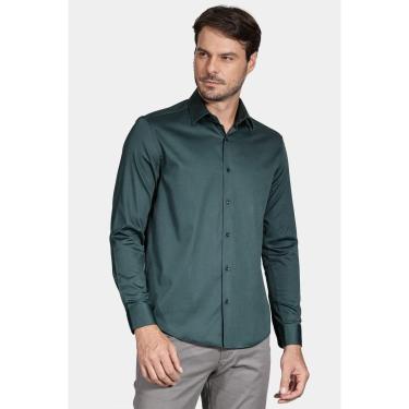 Imagem de Camisa Aramis Manga Longa Slim Elastano Verde Escuro-Masculino