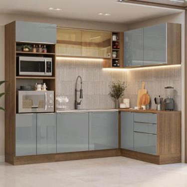 Imagem de Armário De Cozinha Completa De Canto 399 Cm Rustic/cinza Lux Madesa 01