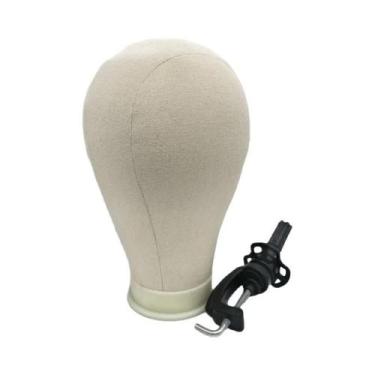 Imagem de Cabeça De Manequim De Lona Para Perucas E Estilização - Suporte Para E