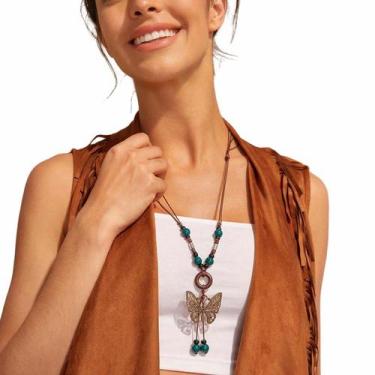 Imagem de Colar Estético Cordas Trançado Feminino Simples Festas Hipie - anjo da