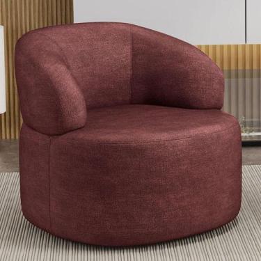 Imagem de Poltrona Giratória Orgânica Para Sala de Estar Living Helena L02 Linho