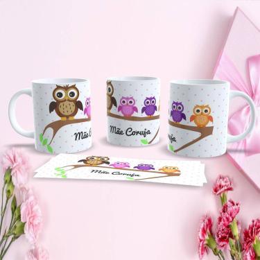 Imagem de Caneca de Porcelana Mães Estampa 32 para Dia das Mães 325ML Decorada Apta micro-ondas l...