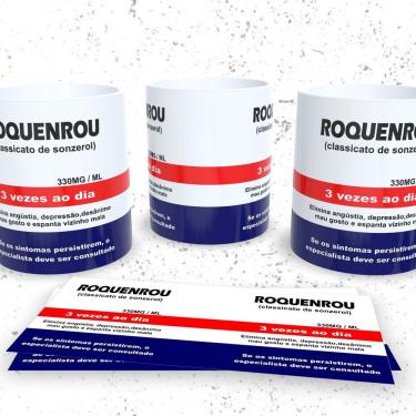 Imagem de Caneca de Porcelana Remédios Engraçados Roquenrou para Bebidas 325ML Apta para Micro-on...