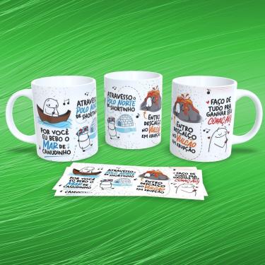 Imagem de Caneca de Porcelana 325ML Flork Musical Estampa 17 para Bebidas Quentes e Frias Decorada Branca Outras Marcas