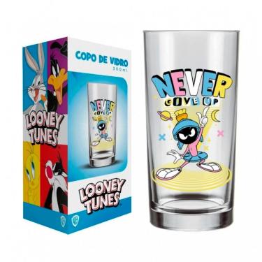 Imagem de Copo Cylinder Manchester Marvin Looney Tunes 300ML para Bebidas em Vidro Licenciado Uso Diário Incolor Allmix