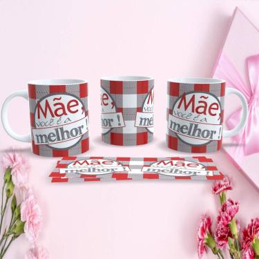 Imagem de Caneca de Porcelana Mães Estampa 37 para Presente Dia das Mães 325ML Apta micro-ondas lava-louças Branco Outras Marcas
