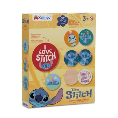 Imagem de Jogo da Memória Big Stitch 32 Peças para Estimular Memória e Concentração em Madeira Reflorestada Amarelo Xalingo