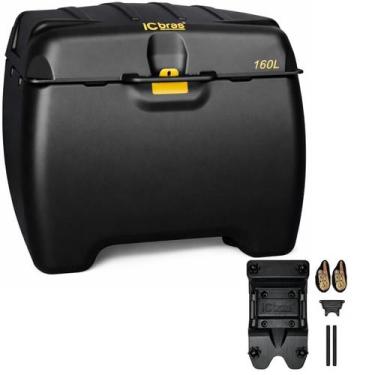 Imagem de Kit Baú 160 Litros Com Suporte Universal Icbras Para Moto Motoboy Deli