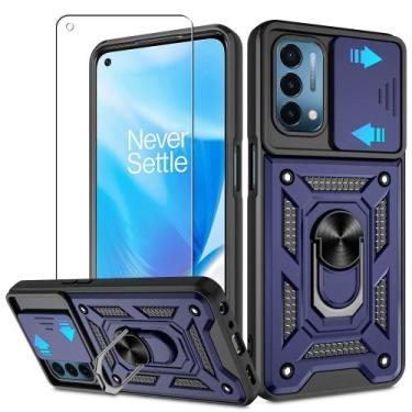 Imagem de Funda ATUMP para OnePlus Nord N200 5G Azul con Anillo Giratorio 360