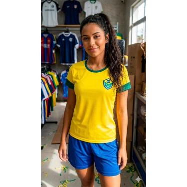 Imagem de Camisa Brasil Feminina Baby Look Torcedor Copa Dry 2026-Feminino