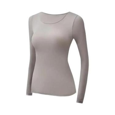 Imagem de Camiseta Térmica Feminina De Manga Longa Fina Para Outono Inverno L-XL