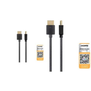 Imagem de Cabo HDMI Monoprice de alta velocidade 2 pés preto 4K @60Hz HDR 18 Gbp
