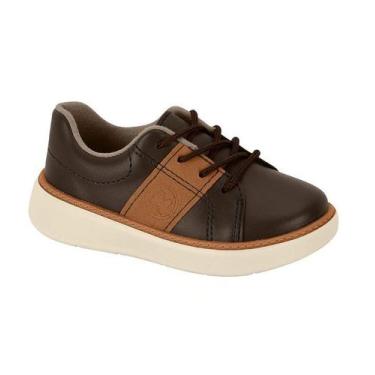 Imagem de Tenis Infantil Masculino Molekinho Casual Sapatenis 2631201, Cafe, 22