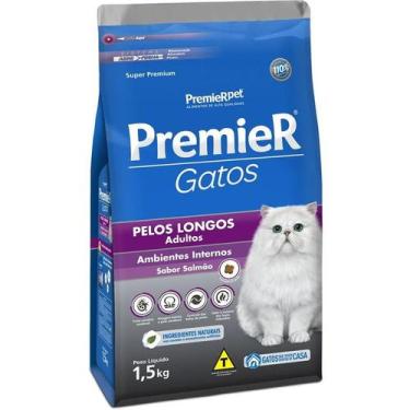 Imagem de Ração Premier Gatos Pelos Longos Amb Internos Salmão 1,5Kg