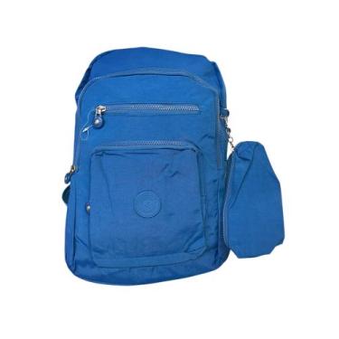Imagem de Mochila Feminina Casual Esportiva Azul com Necessaire - 42x32 cm - Ban